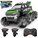 Amphibious Remote Control Car 8WD RC Monster Truck for Boys Age 8-12 Offroad Waterproof RC Pickup All Terrain RC Drift Cars Beach Pool Toys Gifts for Kids Green