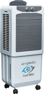amplesta 50 l roompersonal air cooler grey coolmist 50l with 3 speed 65mm honeycomb