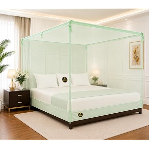 machardani 7x8 ft  king size foldable mosquito net  light green