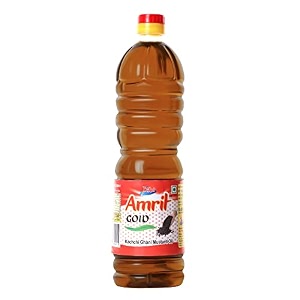amrit gold kachi ghani mustard cold pressed oil chemical free healthy 1 litre for cooking food home cafe restaurant and hotel  sarso ka tel rich in antioxidant immunity booster and boosts appetite