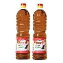 Amrit Gold Kachi Ghani Mustard Organic Chemical Free Healthy Cold Pressed Edible Oil (1 Litre Pack of 2) for Cooking Food, Home, &amp; Restaurant | Sarso ka Tel Rich in Antioxidant, Immunity Booster, &amp; Boosts Appetite