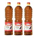 Amrit Gold Kachi Ghani Mustard Organic Chemical Free Healthy Cold Pressed Edible Oil (1 Litre Pack of 3) for Cooking Food, Home, & Restaurant | Sarso ka Tel Rich in Antioxidant, Immunity Booster, & Boosts Appetite