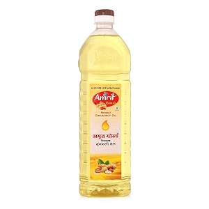 amrit gold refined groundnut healthy cold pressed edible oil free from argemone oil 1 litre for cooking food home cafe restaurant amp hotel  mungfali oil rich in antioxidant immunity booster amp boosts appetite