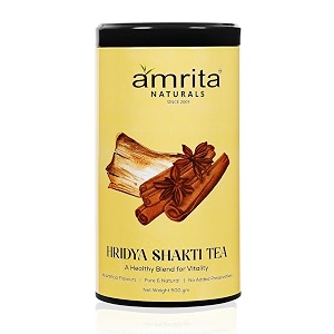 amrita naturals hridya shakti herbal tea for boosting weight management blend relaxation and digestive aid 500gram