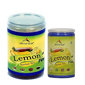 amrita naturals lemon herbal tea  100 natural detox blend with ginger basil clove amp cardamom  supports immunity digestion amp relaxation  can be brewed in hot or cold water  250g  500 g