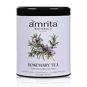amrita naturals rosemary herbal tea  100 natural aromatic blend with rosemary supports brain health focus digestion amp stress relief  can be brewed in hot or cold water 250g