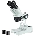 AmScope SE304R-PZ Sharp Forward Facing Stereo Microscope, 20X-40X-80X