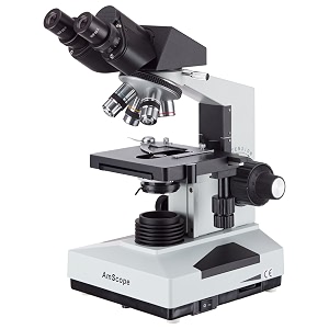 AmScope B490B Compound Binocular Microscope Brightfield White