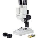 AmScope SE100-LED Portable Binocular Stereo Microscope, 20X Magnification