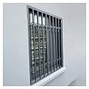 AMUFJJ Folding Window Safety Guard 24 36 40 44 48 Inch Width, Anti-Theft Window Protection Fence Security Bars for Sheds/Schools/Warehouses, Lockable Windows Guardrail(48x38 (122x97cm))
