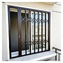 AMUFJJ Window Bars Security Fence Outside 24x30 36x36 48x36, Aluminum Entrance Retractable Burglar Guard Enclosure for Stairwell/Basement/Garage Windows(44x30 (112x76cm))