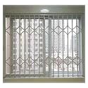 AMUFJJ Window Security Bar for Horizontal Sliding Windows, Folding Window Safety Guard Guardrail Fence with Lock and Key, Home Commercial(32x35in (80x90cm))