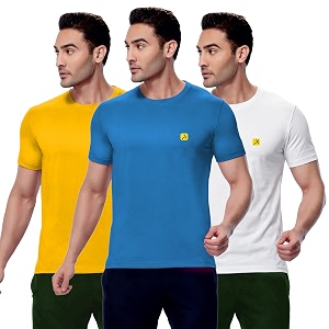 AMUL COMFY Mens Cotton Plain Round Neck