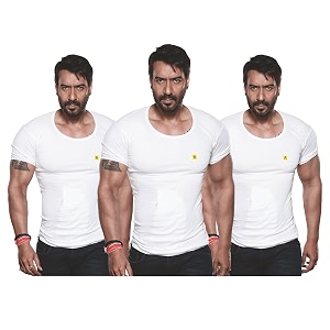 Amul Comfy Mens Cotton White Interlock-Fabric Vest