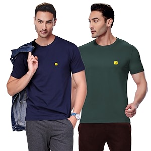 AMUL COMFY Mens Cotton Plain Round Neck