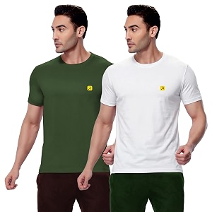 AMUL COMFY Mens Cotton Plain Round Neck