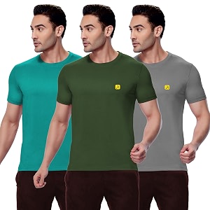 AMUL COMFY Mens Cotton Plain Round Neck