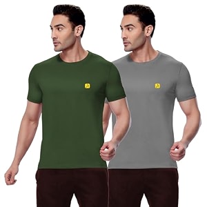 AMUL COMFY Mens Cotton Plain Round Neck