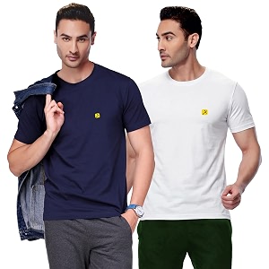 AMUL COMFY Mens Cotton Plain Round Neck