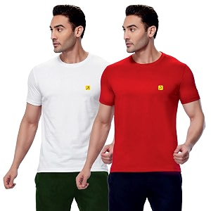 AMUL COMFY Mens Cotton Plain Round Neck