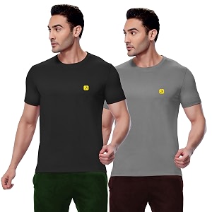 AMUL COMFY Mens Cotton Plain Round Neck