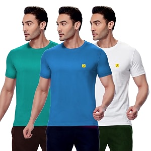AMUL COMFY Mens Cotton Plain Round Neck