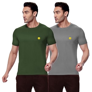 AMUL COMFY Mens Cotton Plain Round Neck