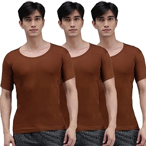 amul comfy men39s vest  round neck  breathable lightweight innerwear  moisture wicking  soft feel  pack of 3  color may vary