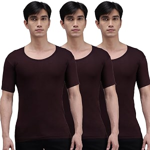 amul comfy men39s vest  round neck  breathable lightweight innerwear  moisture wicking  soft feel  pack of 3  color may vary