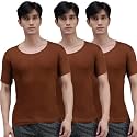 Amul Comfy Men's Vest | Round Neck | Breathable Lightweight Innerwear | Moisture Wicking | Soft Feel | Pack of 3 | Color May Vary