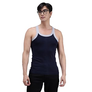 amul comfy men innerwear regular fit sleevless 100 cotton vest black amp grey color size_3xl