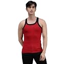 Amul Comfy Men Innerwear Regular Fit Sleevless 100% Cotton Red Vest (Size S)