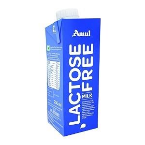 amul lactose free milk liquid 250ml pack of 32