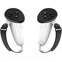 AMVR Controller Grips Compatible with Meta/Oculus Quest 3/Quest 3S, Silicone Accessories Non-Slip Handle Cover, Adjustable Soft Hand Strap Fits Small and Medium Hands (Not Fit Official Charging Dock Battery)