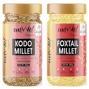 amwel organic combo kodo  foxtail millet x 2 kodra haraka varagu  arikalu kangni thinai kang rala  positive raw unpolished grain millet rice