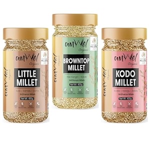 amwel organic combo little brownto  kodo kutki  hari kangni  kodra  positive millets x 3  raw unpolished grain millet rice  gluten free