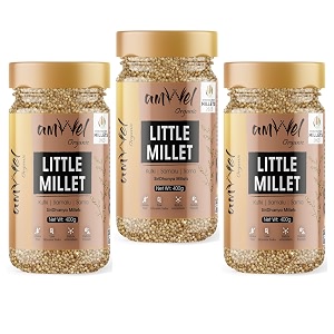 amwel organic little millet  400g x 3 pc  kutki shaan sama moraiya  millets  positive millets raw unpolished grain millet rice  gluten free fiber rich low gi diabetic friendly