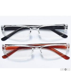 amy amp ely 2 power reading glasses unisex lightweight full-frame pack of 2 power amp color