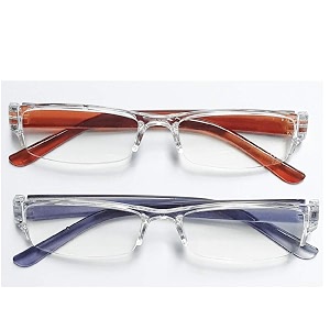 amy amp ely 2 power reading glasses unisex lightweight full-frame pack of 2 power amp color