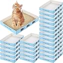 Amyhill 30 Pack Disposable Cat Litter Box Paper Pet Trays,Blue
