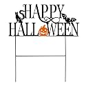 Amyhill Happy Halloween Outdoor Decor Pumpkin Bat Cat Metal Garden Stakes