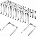Amylove 12 Pcs Adjustable Cubicle Hooks Metal Hangers, Silver, Classic