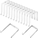 Amylove 12 Pcs Adjustable Cubicle Hooks Metal Hangers, White, Classic