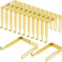 Amylove 12 Pcs Adjustable Cubicle Hooks Metal Hangers, Gold, Classic