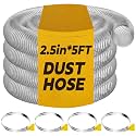 Amylove 2-1/2" x 5' PVC Dust Collection Hose with 4 Stainless Clamps