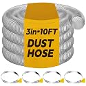 Amylove 3" x 10' PVC Dust Collection Hose with 4 Stainless Clamps