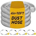 Amylove 4" x 10' PVC Dust Collection Hose with 4 Stainless Clamps