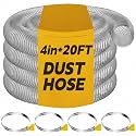 Amylove 4" x 20' PVC Dust Collection Hose with 4 Stainless Clamps