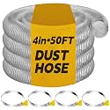 Amylove 4" x 50' PVC Dust Collection Hose with 4 Stainless Clamps