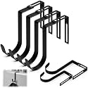 Amylove 4 Pcs Adjustable Cubicle Hooks Metal Hangers, Black, Curve